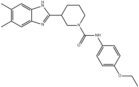 1-Piperidinecarboxamide,3-(5,6-dimethyl-1H-benzimidazol-2-yl)-N-(4-ethoxyphenyl)-(9CI) 구조식 이미지