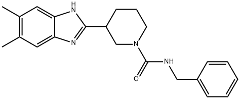 1-Piperidinecarboxamide,3-(5,6-dimethyl-1H-benzimidazol-2-yl)-N-(phenylmethyl)-(9CI) Structure