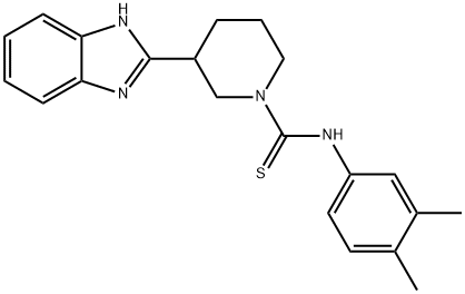 1-Piperidinecarbothioamide,3-(1H-benzimidazol-2-yl)-N-(3,4-dimethylphenyl)-(9CI) Structure