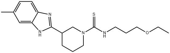 1-Piperidinecarbothioamide,N-(3-ethoxypropyl)-3-(5-methyl-1H-benzimidazol-2-yl)-(9CI) Structure