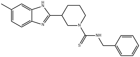 1-Piperidinecarbothioamide,3-(5-methyl-1H-benzimidazol-2-yl)-N-(phenylmethyl)-(9CI) Structure