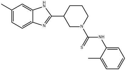 1-Piperidinecarbothioamide,3-(5-methyl-1H-benzimidazol-2-yl)-N-(2-methylphenyl)-(9CI) 구조식 이미지