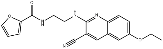 2-Furancarboxamide,N-[2-[(3-cyano-6-ethoxy-2-quinolinyl)amino]ethyl]-(9CI) 구조식 이미지