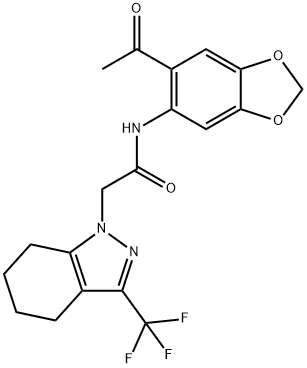 1H-Indazole-1-acetamide,N-(6-acetyl-1,3-benzodioxol-5-yl)-4,5,6,7-tetrahydro-3-(trifluoromethyl)-(9CI) 구조식 이미지
