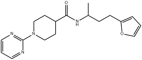 4-Piperidinecarboxamide,N-[3-(2-furanyl)-1-methylpropyl]-1-(2-pyrimidinyl)-(9CI) 구조식 이미지
