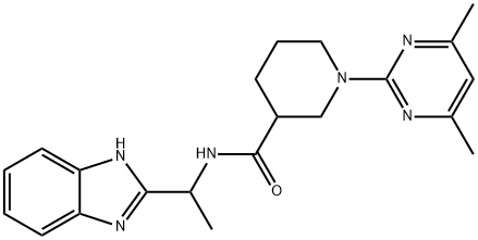 3-Piperidinecarboxamide,N-[1-(1H-benzimidazol-2-yl)ethyl]-1-(4,6-dimethyl-2-pyrimidinyl)-(9CI) Structure