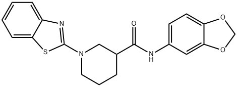 3-Piperidinecarboxamide,N-1,3-benzodioxol-5-yl-1-(2-benzothiazolyl)-(9CI) Structure
