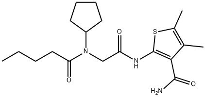 3-Thiophenecarboxamide,2-[[[cyclopentyl(1-oxopentyl)amino]acetyl]amino]-4,5-dimethyl-(9CI) 구조식 이미지