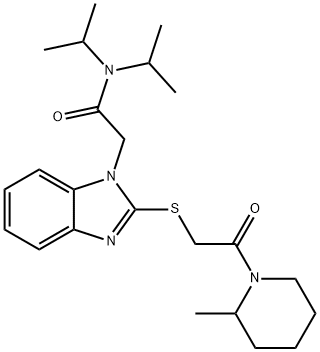 1H-Benzimidazole-1-acetamide,N,N-bis(1-methylethyl)-2-[[2-(2-methyl-1-piperidinyl)-2-oxoethyl]thio]-(9CI) 구조식 이미지