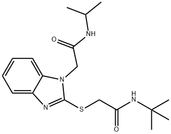 1H-Benzimidazole-1-acetamide,2-[[2-[(1,1-dimethylethyl)amino]-2-oxoethyl]thio]-N-(1-methylethyl)-(9CI) 구조식 이미지