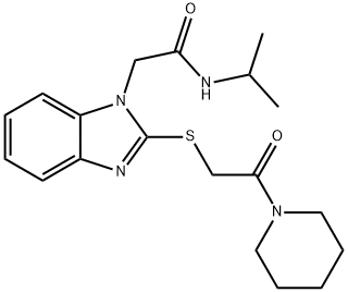 1H-Benzimidazole-1-acetamide,N-(1-methylethyl)-2-[[2-oxo-2-(1-piperidinyl)ethyl]thio]-(9CI) 구조식 이미지