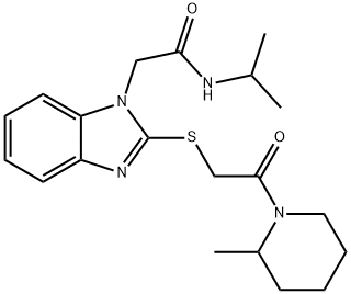 1H-Benzimidazole-1-acetamide,N-(1-methylethyl)-2-[[2-(2-methyl-1-piperidinyl)-2-oxoethyl]thio]-(9CI) 구조식 이미지