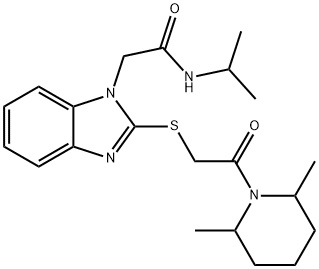 1H-Benzimidazole-1-acetamide,2-[[2-(2,6-dimethyl-1-piperidinyl)-2-oxoethyl]thio]-N-(1-methylethyl)-(9CI) Structure