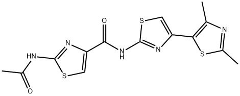 4-Thiazolecarboxamide,2-(acetylamino)-N-(2,4-dimethyl[4,5-bithiazol]-2-yl)-(9CI) 구조식 이미지