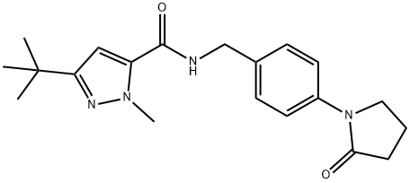 1H-Pyrazole-5-carboxamide,3-(1,1-dimethylethyl)-1-methyl-N-[[4-(2-oxo-1-pyrrolidinyl)phenyl]methyl]-(9CI) Structure