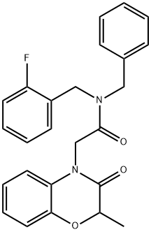 4H-1,4-Benzoxazine-4-acetamide,N-[(2-fluorophenyl)methyl]-2,3-dihydro-2-methyl-3-oxo-N-(phenylmethyl)-(9CI) 구조식 이미지