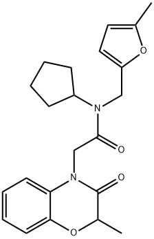 4H-1,4-Benzoxazine-4-acetamide,N-cyclopentyl-2,3-dihydro-2-methyl-N-[(5-methyl-2-furanyl)methyl]-3-oxo-(9CI) 구조식 이미지