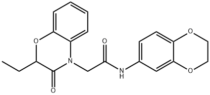 4H-1,4-Benzoxazine-4-acetamide,N-(2,3-dihydro-1,4-benzodioxin-6-yl)-2-ethyl-2,3-dihydro-3-oxo-(9CI) 구조식 이미지