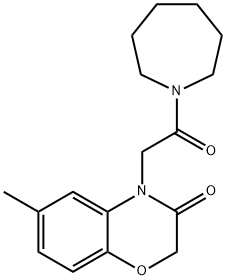1H-Azepine,1-[(2,3-dihydro-6-methyl-3-oxo-4H-1,4-benzoxazin-4-yl)acetyl]hexahydro-(9CI) Structure