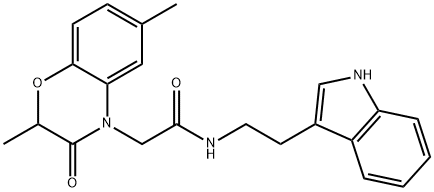 4H-1,4-Benzoxazine-4-acetamide,2,3-dihydro-N-[2-(1H-indol-3-yl)ethyl]-2,6-dimethyl-3-oxo-(9CI) Structure