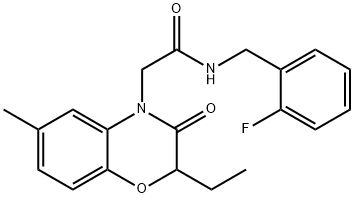4H-1,4-Benzoxazine-4-acetamide,2-ethyl-N-[(2-fluorophenyl)methyl]-2,3-dihydro-6-methyl-3-oxo-(9CI) Structure