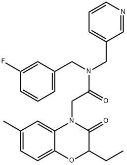 4H-1,4-Benzoxazine-4-acetamide,2-ethyl-N-[(3-fluorophenyl)methyl]-2,3-dihydro-6-methyl-3-oxo-N-(3-pyridinylmethyl)-(9CI) 구조식 이미지