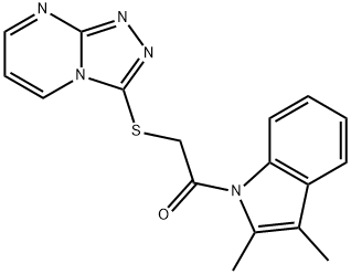 1H-Indole,2,3-dimethyl-1-[(1,2,4-triazolo[4,3-a]pyrimidin-3-ylthio)acetyl]-(9CI) Structure