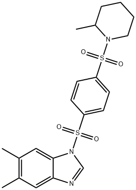 1H-Benzimidazole,5,6-dimethyl-1-[[4-[(2-methyl-1-piperidinyl)sulfonyl]phenyl]sulfonyl]-(9CI) 구조식 이미지