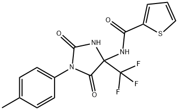 2-Thiophenecarboxamide,N-[1-(4-methylphenyl)-2,5-dioxo-4-(trifluoromethyl)-4-imidazolidinyl]-(9CI) Structure