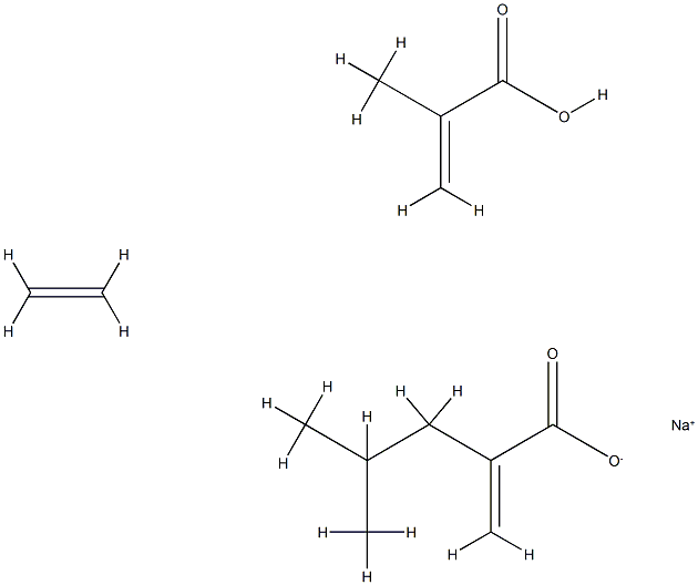2-Propenoic acid, 2-methyl-, polymer with ethene and 2-methylpropyl 2-propenoate, sodium salt 구조식 이미지