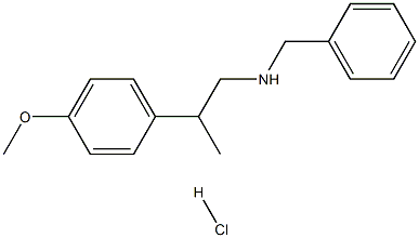 Benzeneethanamine, 4-methoxy-b-methyl-N-(phenylmethyl)-, hydrochloride (1:1) Structure