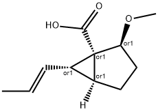 Bicyclo[3.1.0]hexane-1-carboxylic acid, 2-methoxy-6-(1E)-1-propenyl-, (1R,2S,5S,6S)-rel- (9CI) 구조식 이미지