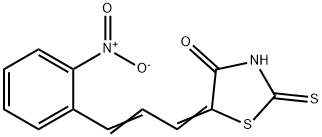 (5E)-5-[(E)-3-(2-nitrophenyl)prop-2-enylidene]-2-sulfanylidene-thiazol idin-4-one 구조식 이미지