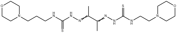 4-(2-Morpholinoethyl)-4'-(3-morpholinopropyl)[1,1'-(1,2-dimethyl-1,2-ethanediylidene)bisthiosemicarbazide] 구조식 이미지