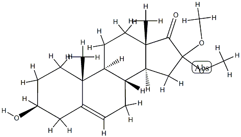 3β-Hydroxy-16,16-dimethoxyandrost-5-en-17-one 구조식 이미지