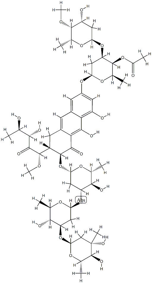 3"'-O-(3-C-메틸-2,6-디데옥시-α-L-아라비노-헥소피라노실)올리보마이신D 구조식 이미지