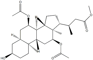 Метиловый эфир 7α, 12α-бис (ацетилокси) -3α-гидрокси-24-нор-5β-холан-23-овой кислоты структурированное изображение