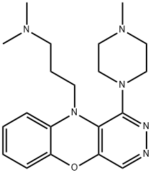 N,N-Dimethyl-1-(4-methyl-1-piperazinyl)-7-nitro-10H-pyridazino[4,5-b][1,4]benzoxazine-10-propan-1-amine 구조식 이미지