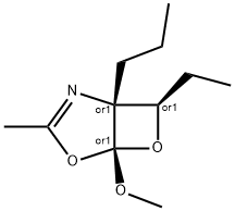 4,6-Dioxa-2-azabicyclo[3.2.0]hept-2-ene,7-ethyl-5-methoxy-3-methyl-1-propyl-,(1R,5S,7R)-rel-(9CI) Structure