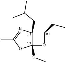 4,6-Dioxa-2-azabicyclo[3.2.0]hept-2-ene,7-ethyl-5-methoxy-3-methyl-1-(2-methylpropyl)-,(1R,5S,7R)-rel-(9CI) Structure