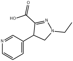 1H-Pyrazole-3-carboxylicacid,1-ethyl-4,5-dihydro-4-(3-pyridinyl)-(9CI) 구조식 이미지