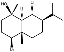 (1R,8aβ)-4α-Bromo-8β-chlorodecahydro-1,4aα-dimethyl-7α-isopropylnaphthalen-1-ol Structure