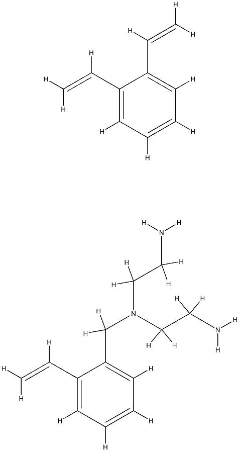 1,2-에탄디아민,N-(2-아미노에틸)-N-[(에테닐페닐)메틸]-,디테닐벤젠중합체 구조식 이미지