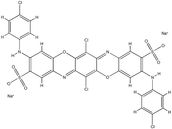 2,9-Triphenodioxazinedisulfonic acid, 6,13- dichloro-3,10-bis[(4-chlorophenyl)amino]-, disodium salt 2,9-triphenodioxazinedisulfonic acid, 6,13-dichloro-3,10-bis[(4-chlorophenyl)am 9-triphenodioxazinedisulfonic acid,6,13-dichloro-3,10-bis[(4-chlorophenyl)amino]- disodium salt 2,9-Triphenodioxazinedisulfonic acid,6,13-dichloro-3,10-bis[(4-chlorophenyl)amino]-,disodium salt 구조식 이미지