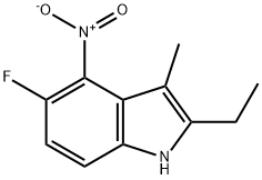 1H-Indole,2-ethyl-5-fluoro-3-methyl-4-nitro-(9CI) 구조식 이미지