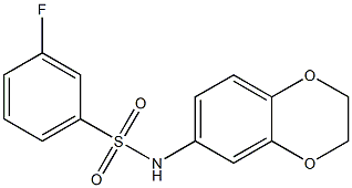 N-(2,3-dihydro-1,4-benzodioxin-6-yl)-3-fluorobenzenesulfonamide 구조식 이미지