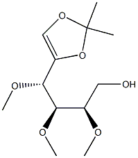 3-O,4-O,5-O-Trimethyl-1-O,2-O-isopropylidene-D-arabino-hexa-1-enitol 구조식 이미지