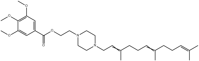 2-[4-(3,7,11-Trimethyl-2,6,10-dodecatrienyl)-1-piperazinyl]ethyl=3,4,5-trimethoxybenzoate 구조식 이미지