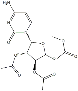 1-(2-O,3-O,5-O-Triacetyl-β-D-arabinofuranosyl)-4-aminopyrimidin-2(1H)-one Structure