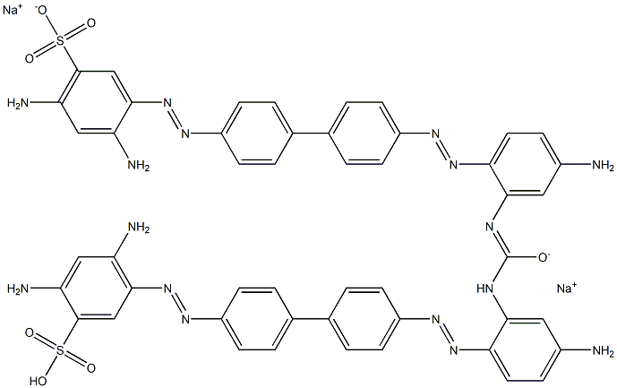 5,5'-[Ureylenebis[(4-amino-2,1-phenylene)azo[1,1'-biphenyl]-4',4-diylazo]]bis[2,4-diaminobenzenesulfonic acid sodium] salt Structure